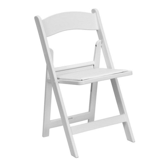 White Padded Folding Chair 1